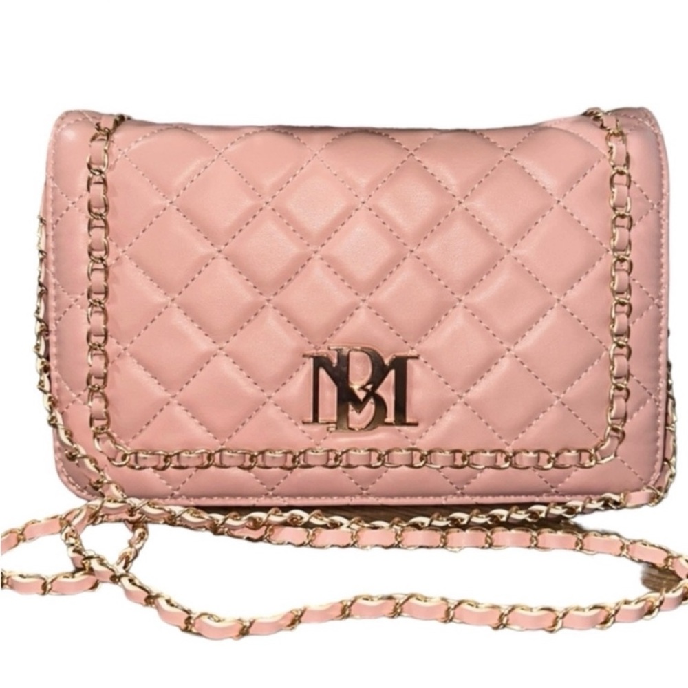 NWT•Badgley Mischka Diamond Quilted 
Blush Crossbody